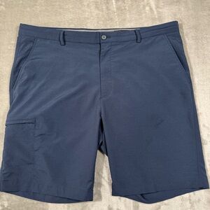 Greg Norman Size 38 Navy/Shark Stretch Logo Men's Golf Shorts
